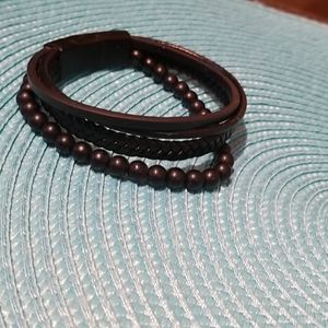 Men's Brown 4 strand leather bracelet